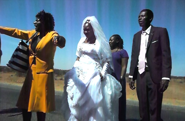 Wedding at roadblock