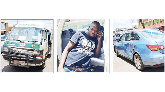KOMBI DRIVER BLOCKED FROM FLEEING ACCIDENT SCENE
