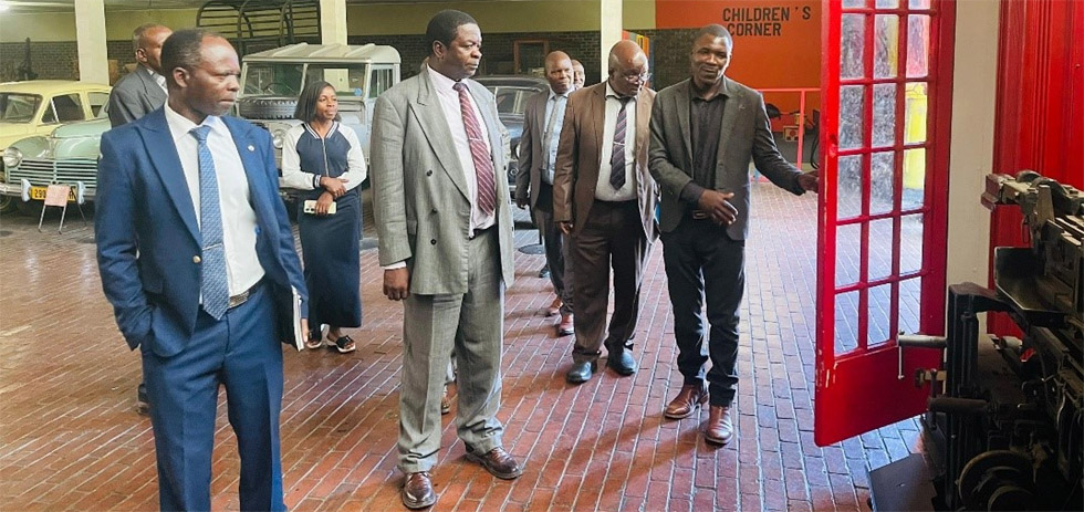 Manicaland Provincial Education Director Mr Richard Gabaza (second from left) and his delegation during their tour of Mutare Museum