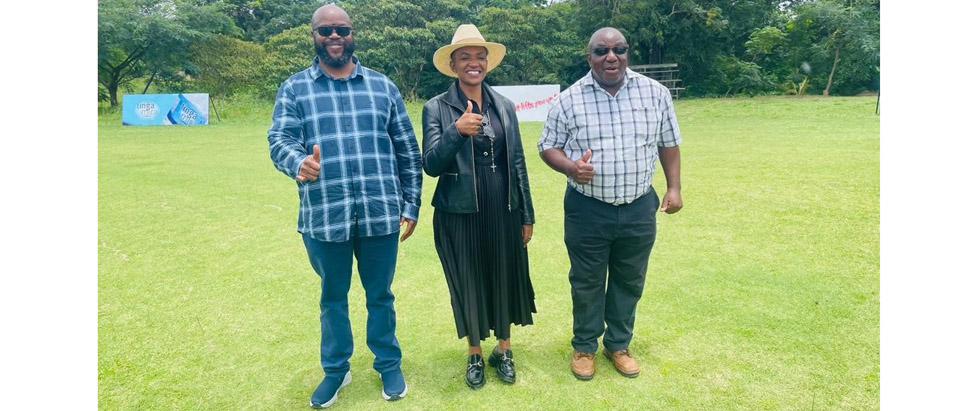 Tourism and Hospitality Industry Minister, Honourable Barbara Rwodzi (centre), together with Minister of State for Manicaland Provincial Affairs and Devolution, Advocate Misheck Mugadza (left) and Mutare Sports Club trustee, Pension Mandimutsira tour the venue of the Tourism Expo