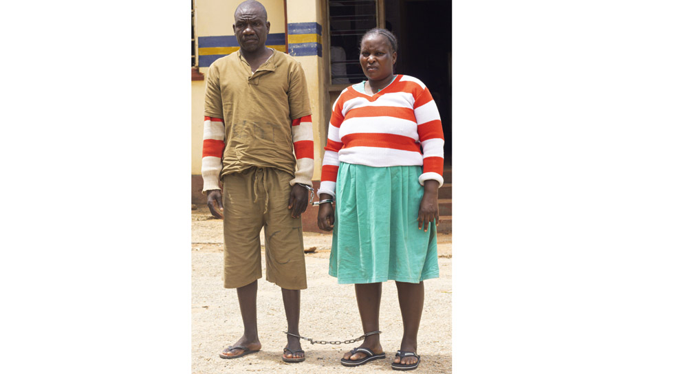 US$40 000 fraudsters- Patricia Muyambo Magazini (left) and Mandras Muyambiwa at Chipinge Police Station