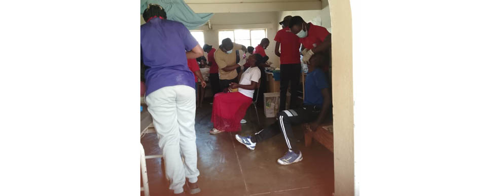 Dentists attends to patients at St Peter’s Mission Hospital in Chisumbanje recently