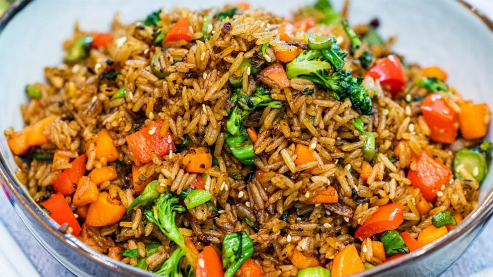Simple vegetable fried rice