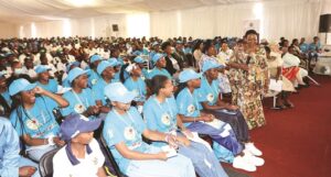 First Lady Dr Auxillia Mnangagwa interacts and teaches schoolchildren from the SADC region on good morals and the importance of valuing education during the Regional World Children’s Day commemorations in Victoria Falls last year