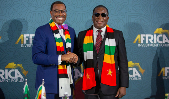 President Mnangagwa and Dr Adesina during the Africa Investment Forum 2022 Market Days, Abidjan, November 2022. (Picture: AfDB)