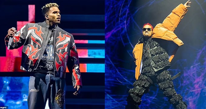 Chris Brown arrested in Manchester over bottle attack on music producer at London nightclub