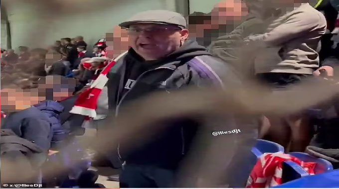 Arsenal fan caught on camera calling PSG supporters ‘Muslim terrorists’