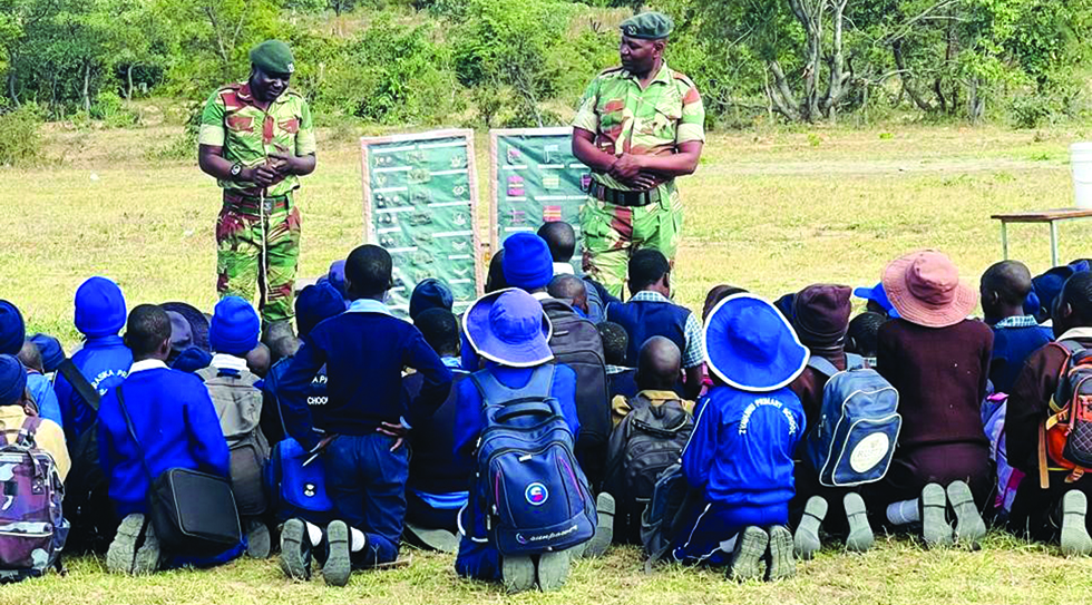 Members of the Zimbabwe National Army share about careers in the army with learners