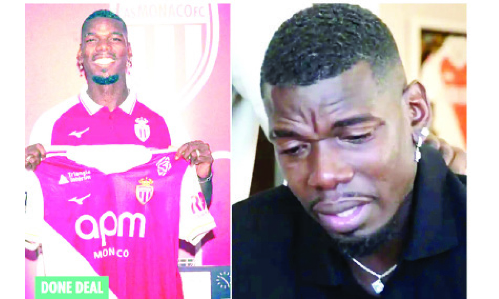 Pogba breaks down in tears