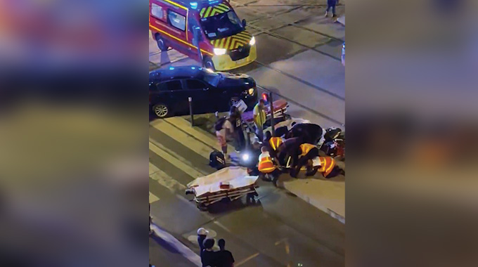Car ploughs into crowd celebrating PSG Champions League win in French city of Grenoble leaving four members of the same family injured as young woman fights for life