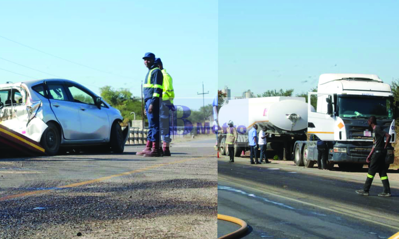 FUEL TANKER IN HONDA FIT COLLISION: Crash shuts down Harare Road