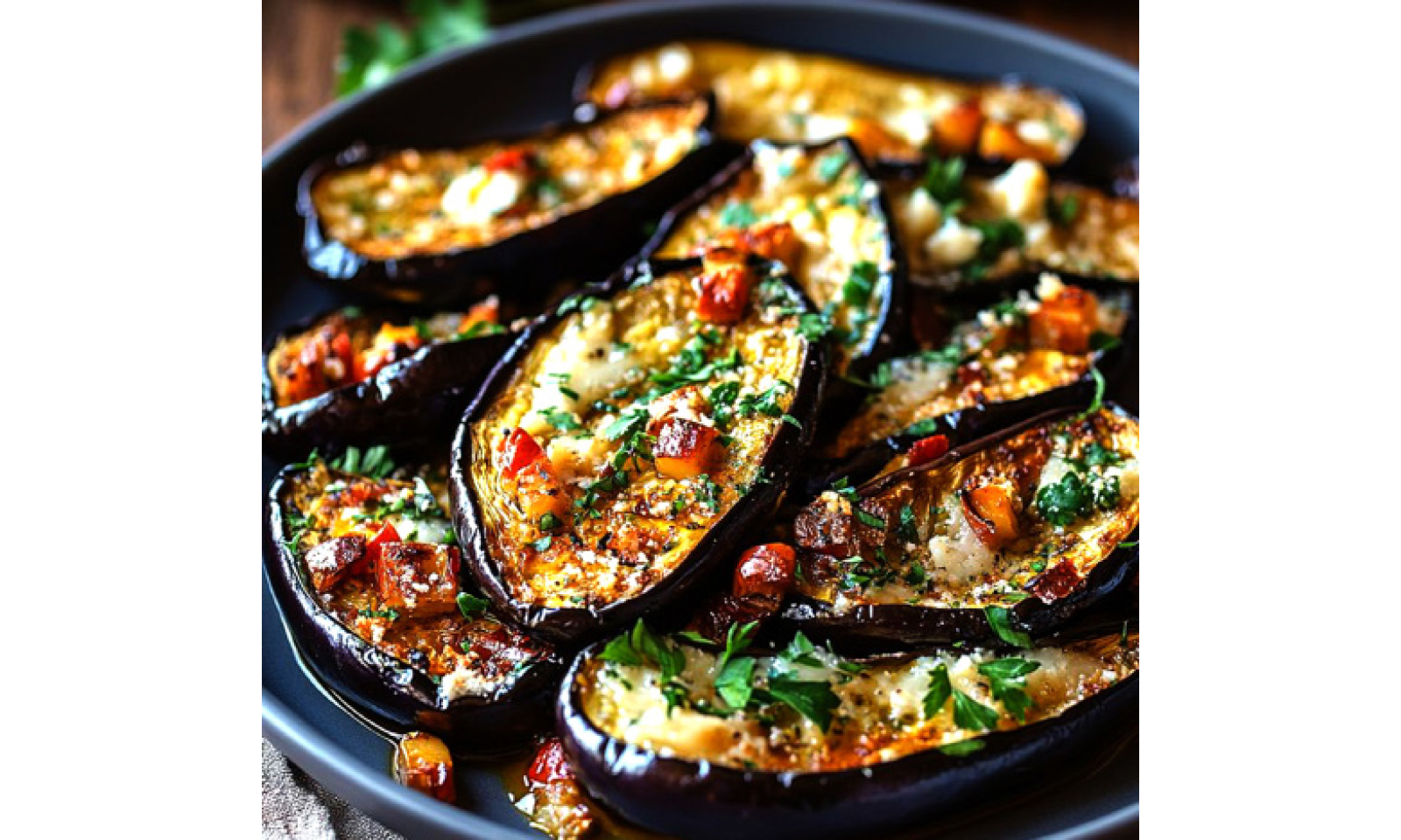 Flavourful Mediterranean roasted eggplant
