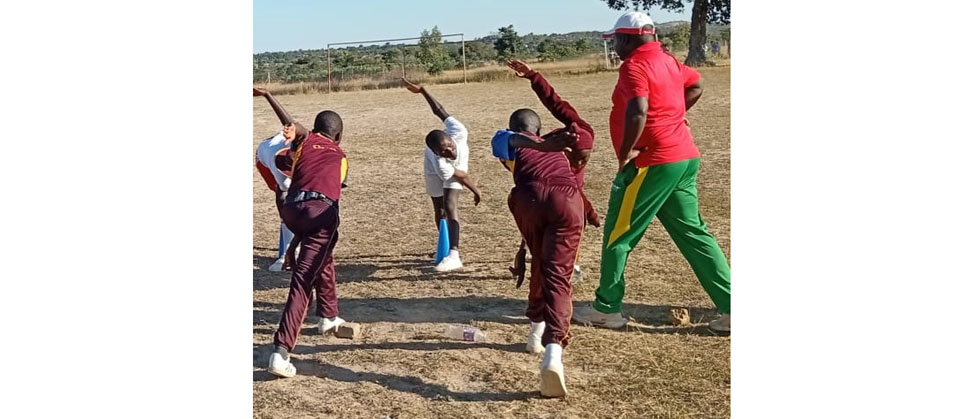 BACK TO SQUARE ONE . . . Veteran cricket coach, Square Square, takes some kids in Buhera through basic lessons of the game