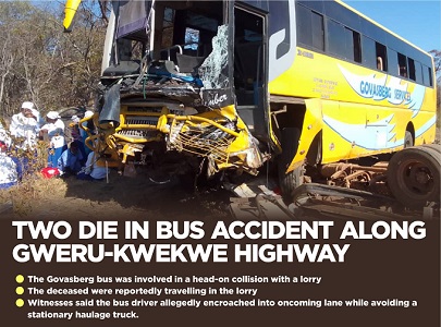 Two die in bus accident along Gweru-Kwekwe Highway