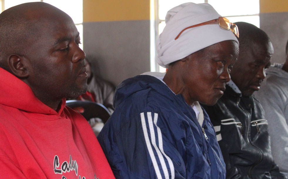 Dorika Bhegedhe (left) and her brother at Chief Muusha’s community court recently