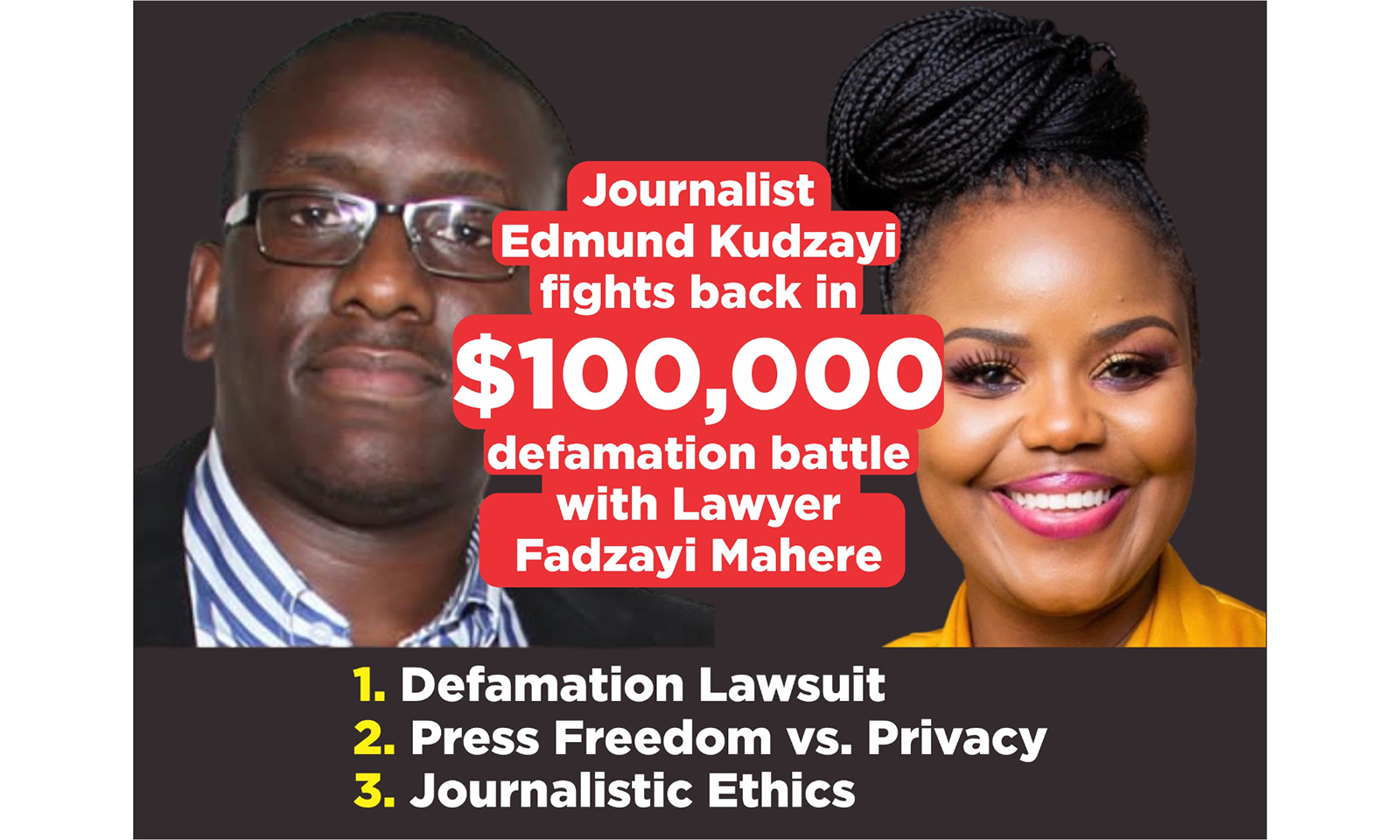 Journalist Edmund Kudzayi fights back in US$100 000 defamation battle with lawyer Fadzayi Mahere