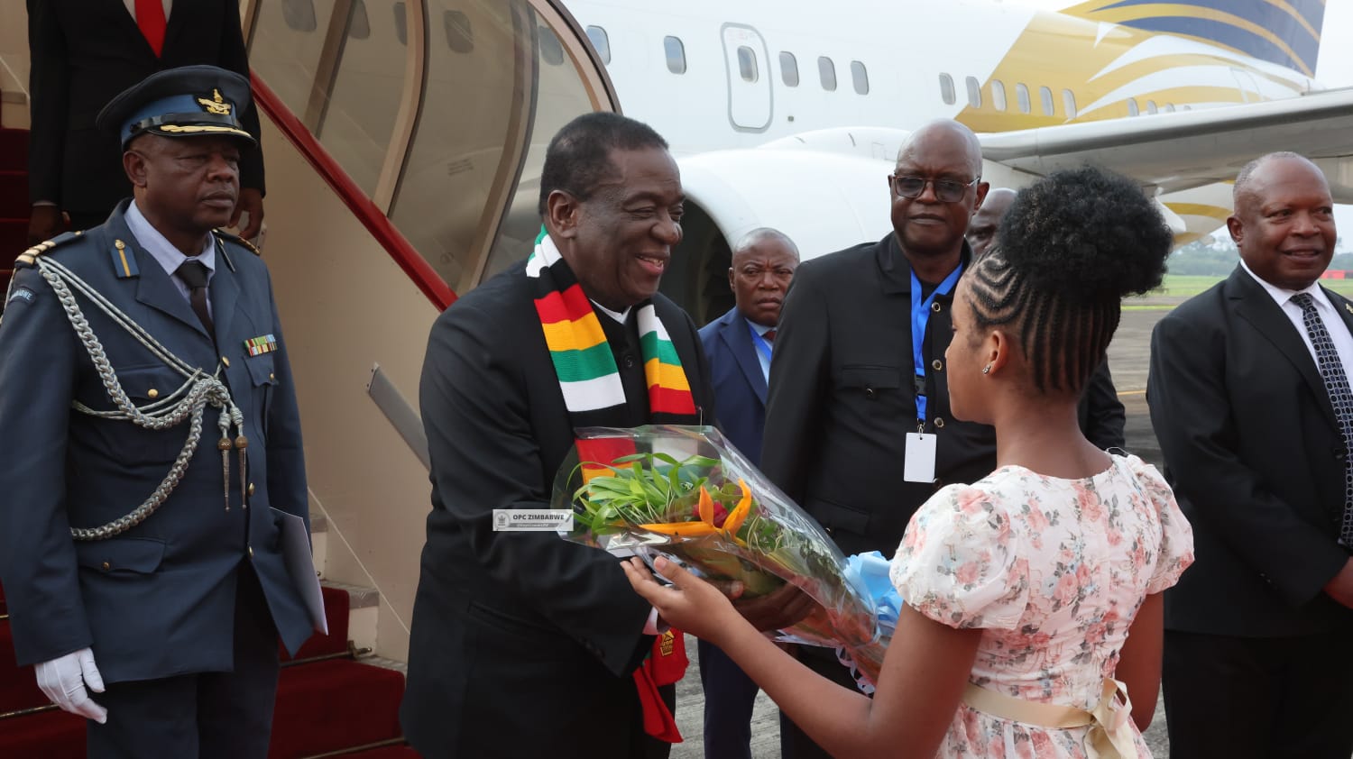 NEW: President Mnangagwa arrives in Equatorial Guinea