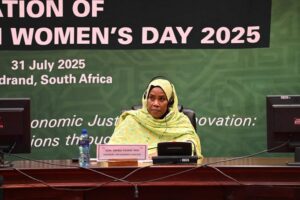 PAP Women's Caucus president Ms Amin Tidjani Yaya addressing