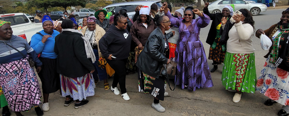 Some Zanu PF Women’s League members celebrate Cde Dorothy Mabika’s election as the substantive provincial chairwoman last Sunday