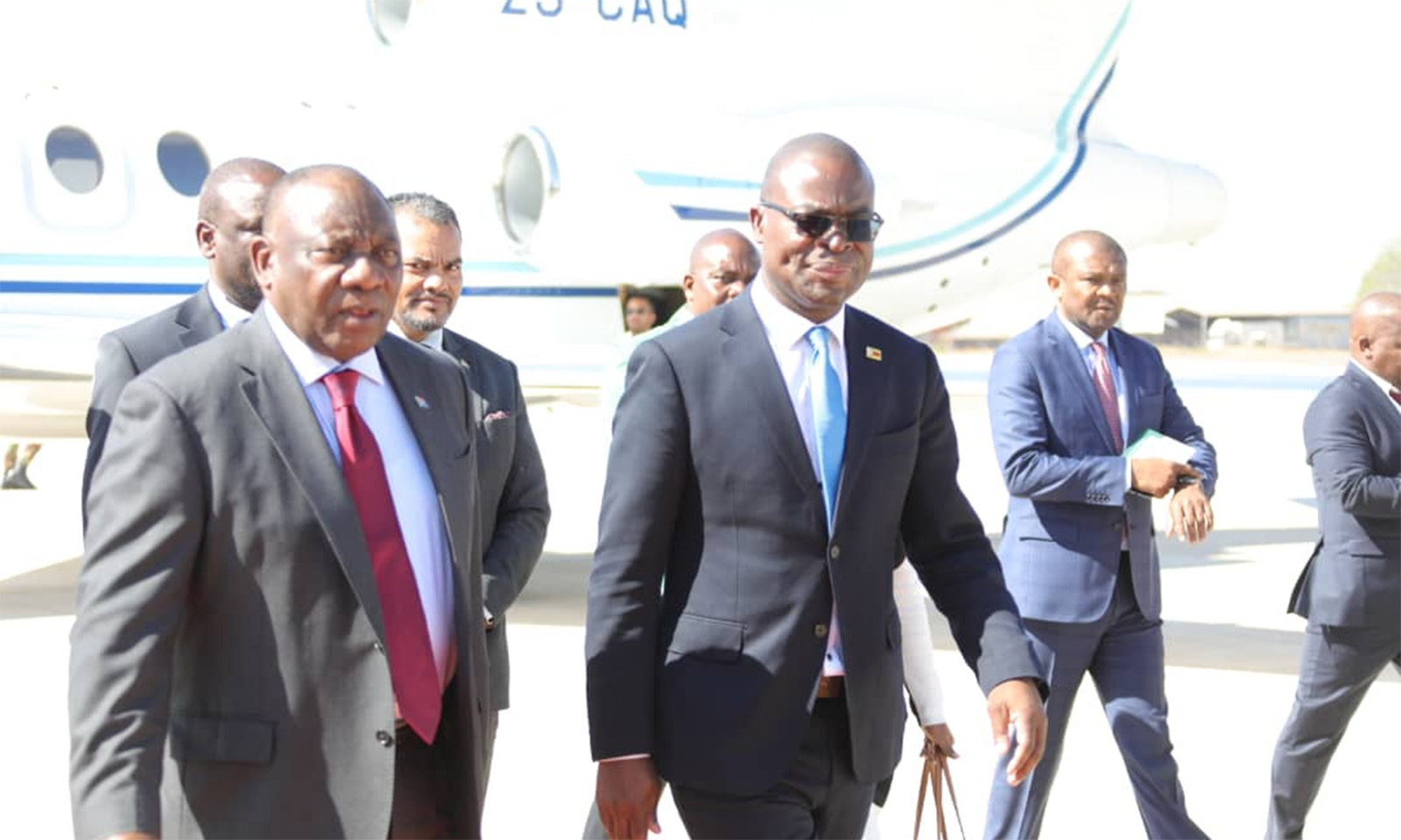 President Ramaphosa arrives for official opening of Zimbabwe Agricultural Show