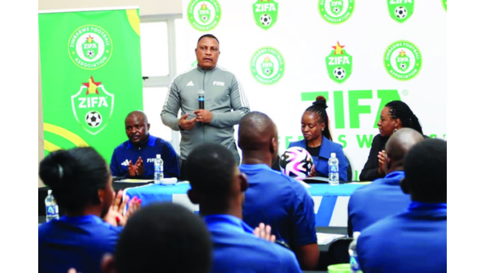 FIFA BACK ZIM REFEREES . . . amid the battering Chimene remains one of the shining beacons