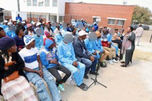 Angel of Hope Foundation patron First Lady Dr Auxillia Mnangagwa addresses parents, relatives and patients during a relatives visiting day at the Angel of Hope Drug Rehabilitation Centre in Mbare yesterday. — Pictures: John Manzongo