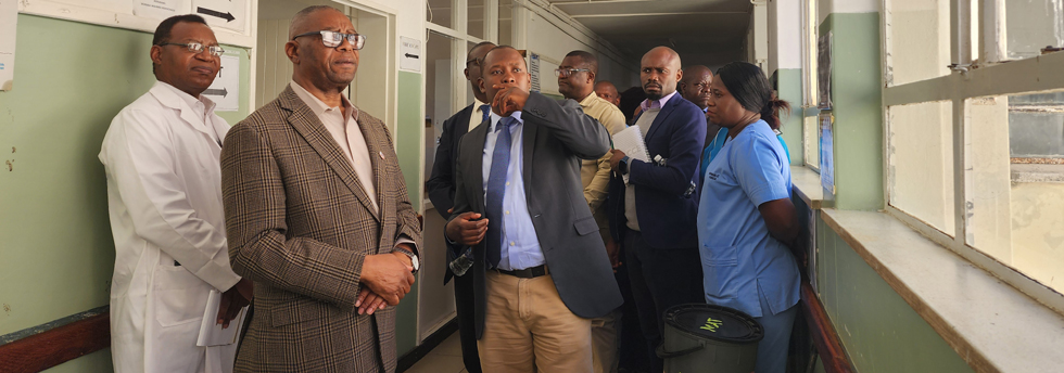 Health and Child Care Minister, Dr Douglas Mombeshora (second from left) during a recent visit to Victoria Chitepo Provincial Hospital