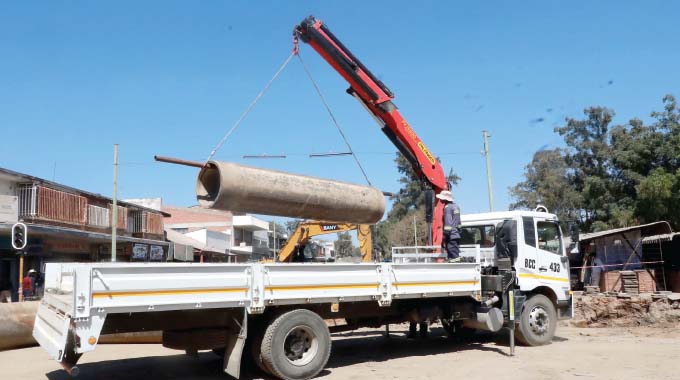 Rehabilitation works on Lobengula Street in the Bulawayo CBD