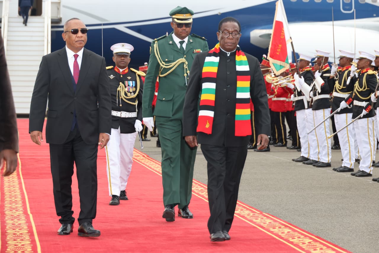 NEW: President Mnangagwa arrives in Madagascar for SADC Summit