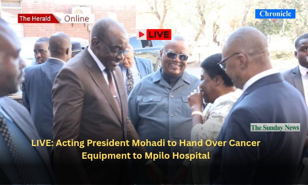 LIVE: Acting President Mohadi hands over cancer equipment to Mpilo Hospital