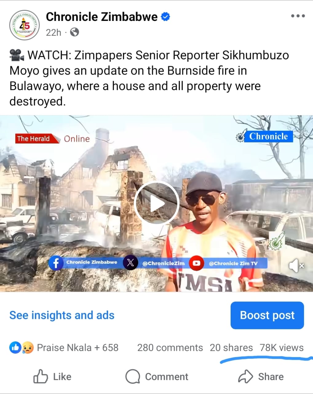 Burnside blaze and the reporter who brought it to 78 000 viewers
