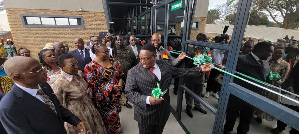Home Affairs and Cultural Heritage Minister Honourable Kazembe Kazembe officially commissions the Manicaland provincial registry office in Mutare