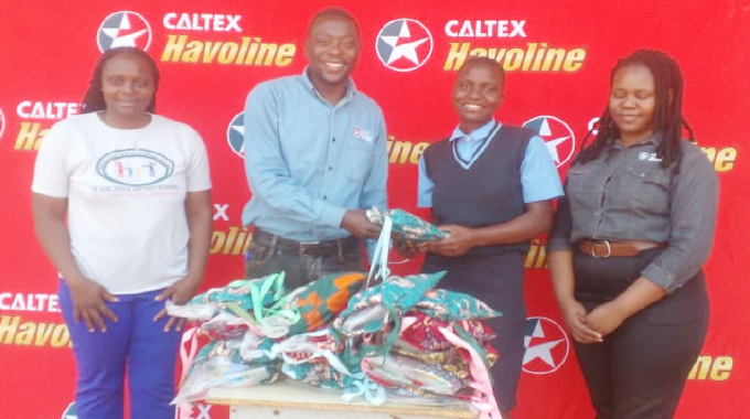 Caltex Braford donates re-usable sanitary pads to Hwange schoolgirls