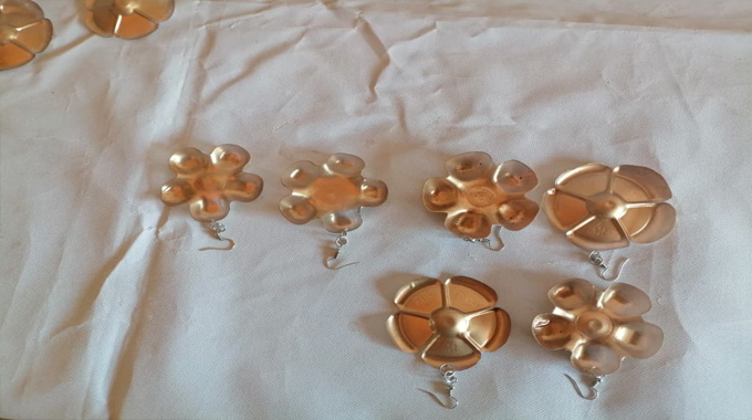 Earrings made from plastic bottles by Ecobeads