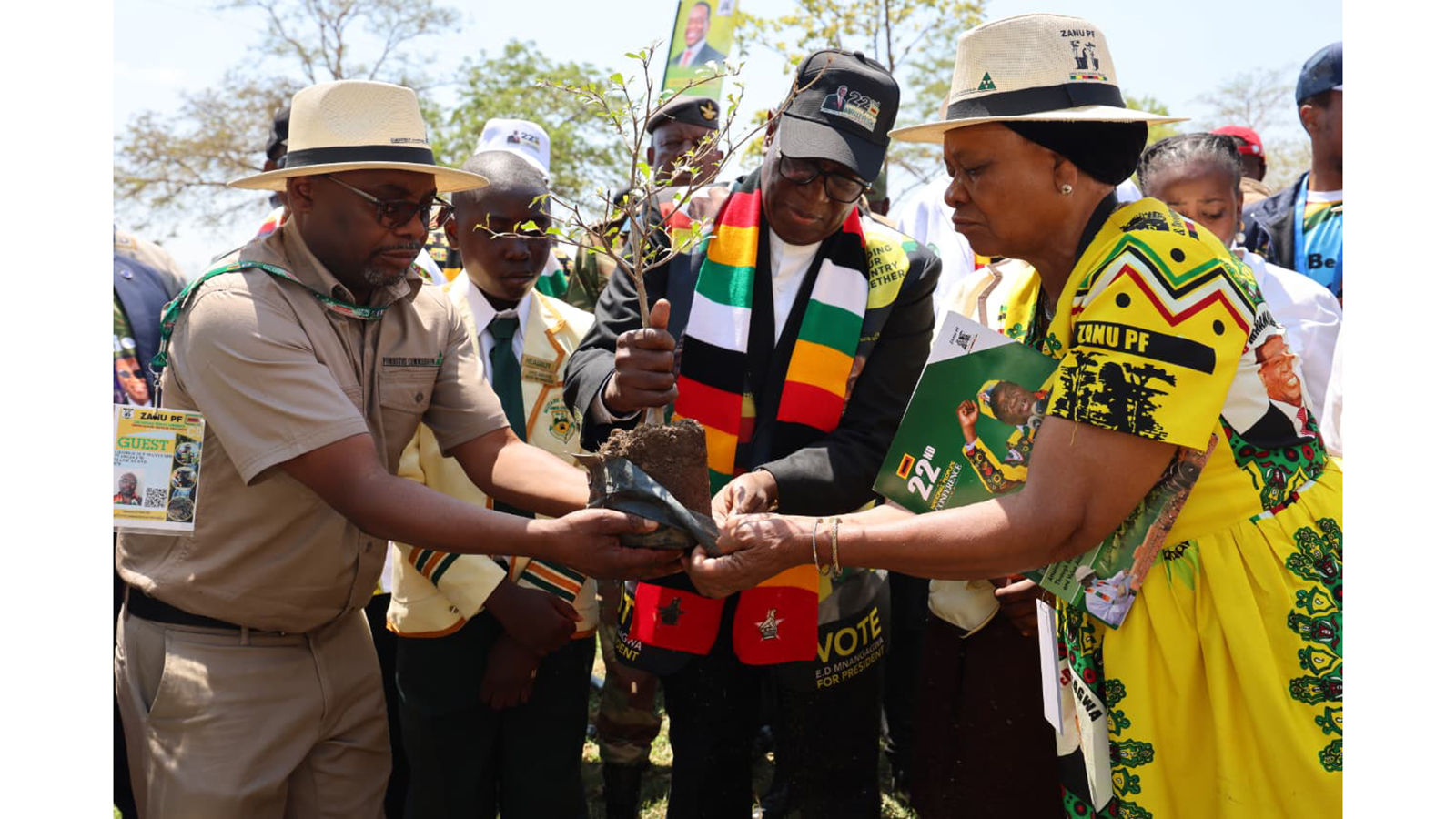 President Mnangagwa plants tree at Zanu PF Conference