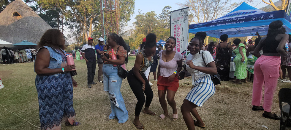 Ladies having the time of their lives at Vumba Gateway Gardens