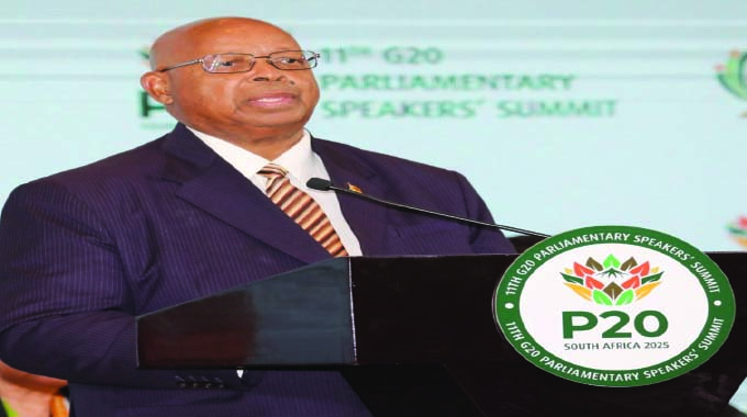 Speaker of Parliament Advocate Mudenda in Cape Town, South Africa, for the P20 parliamentarians Summit