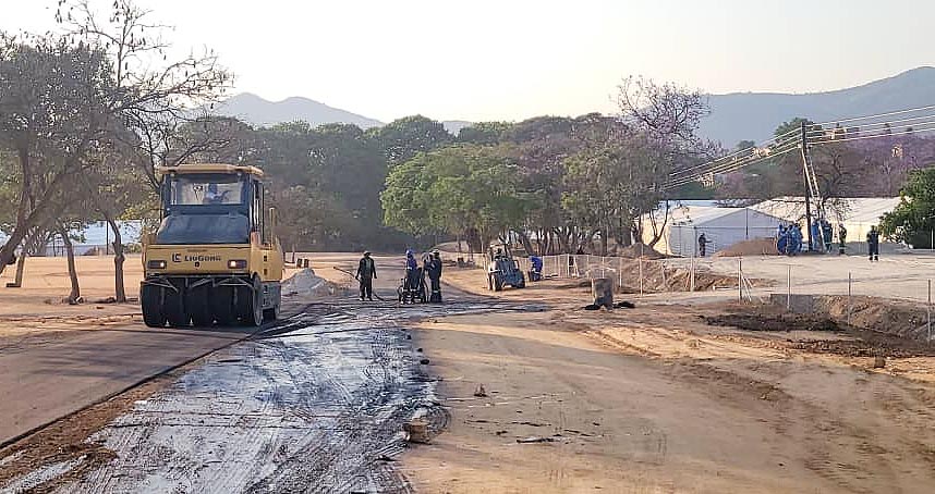 Final brushstrokes of progress: Mutare Polytechnic comes alive as Zanu-PF gears up for its Annual National People's Conference. Precision, pride, and patriotism in every detail . . .