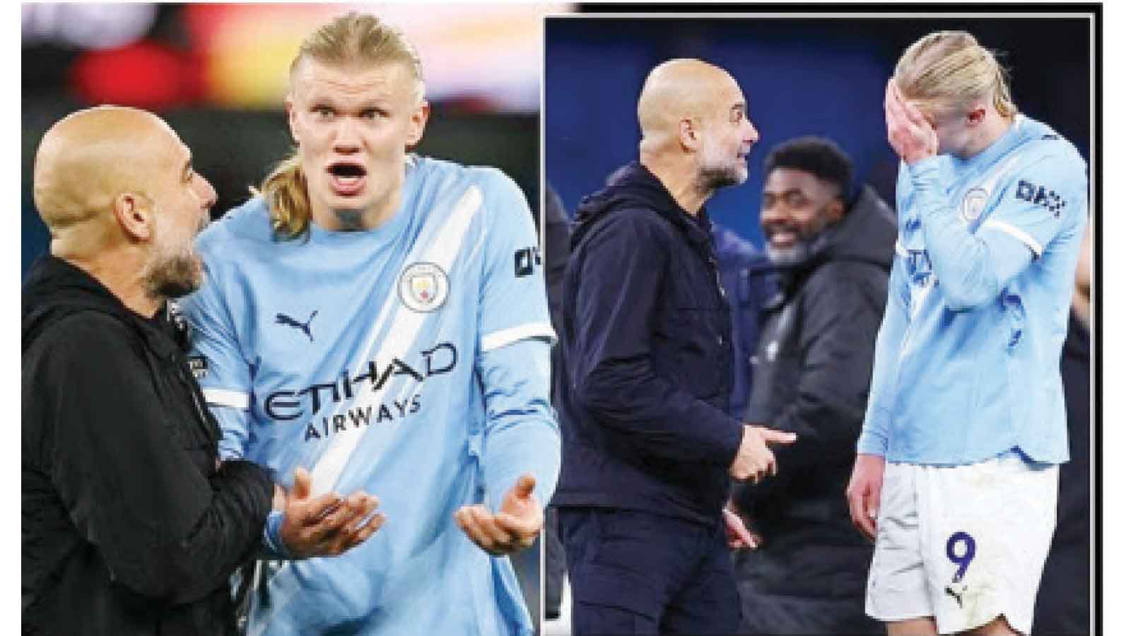 Pep, Haaland involved in tense full-time debrief