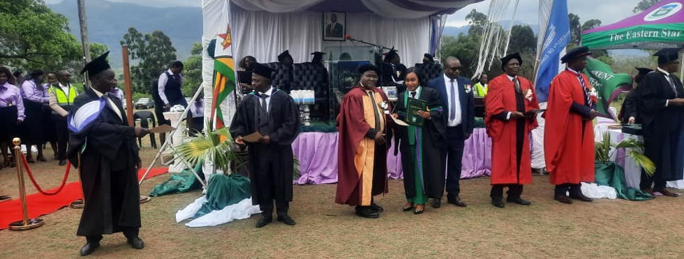 Dr Ganda handing over diplomas to graduating students at Marymount Teachers College last Friday