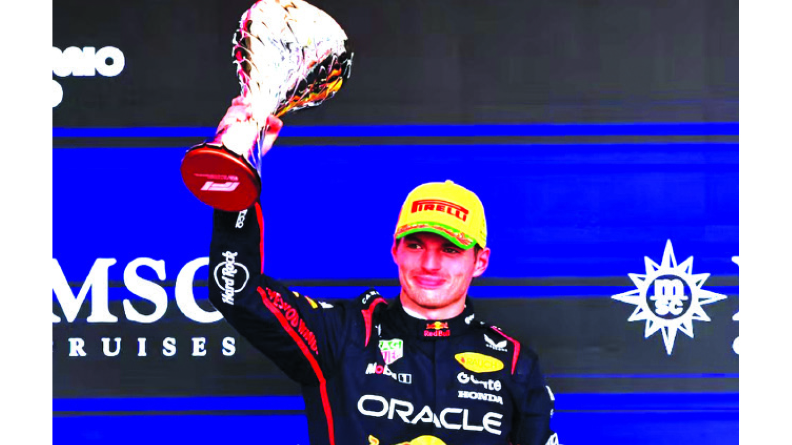 Verstappen charges from pitlane to podium