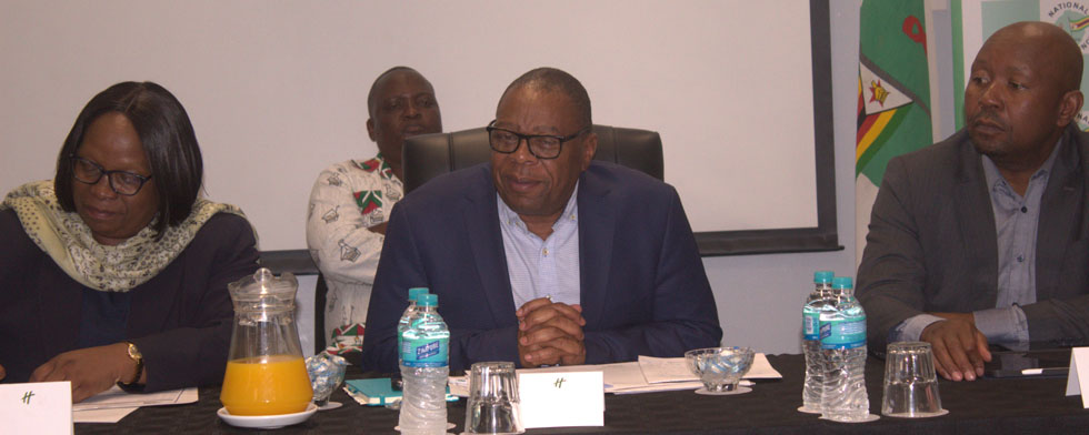 NAC board chair Mrs Nester Mukwehwa and Minister Douglas Mombeshora