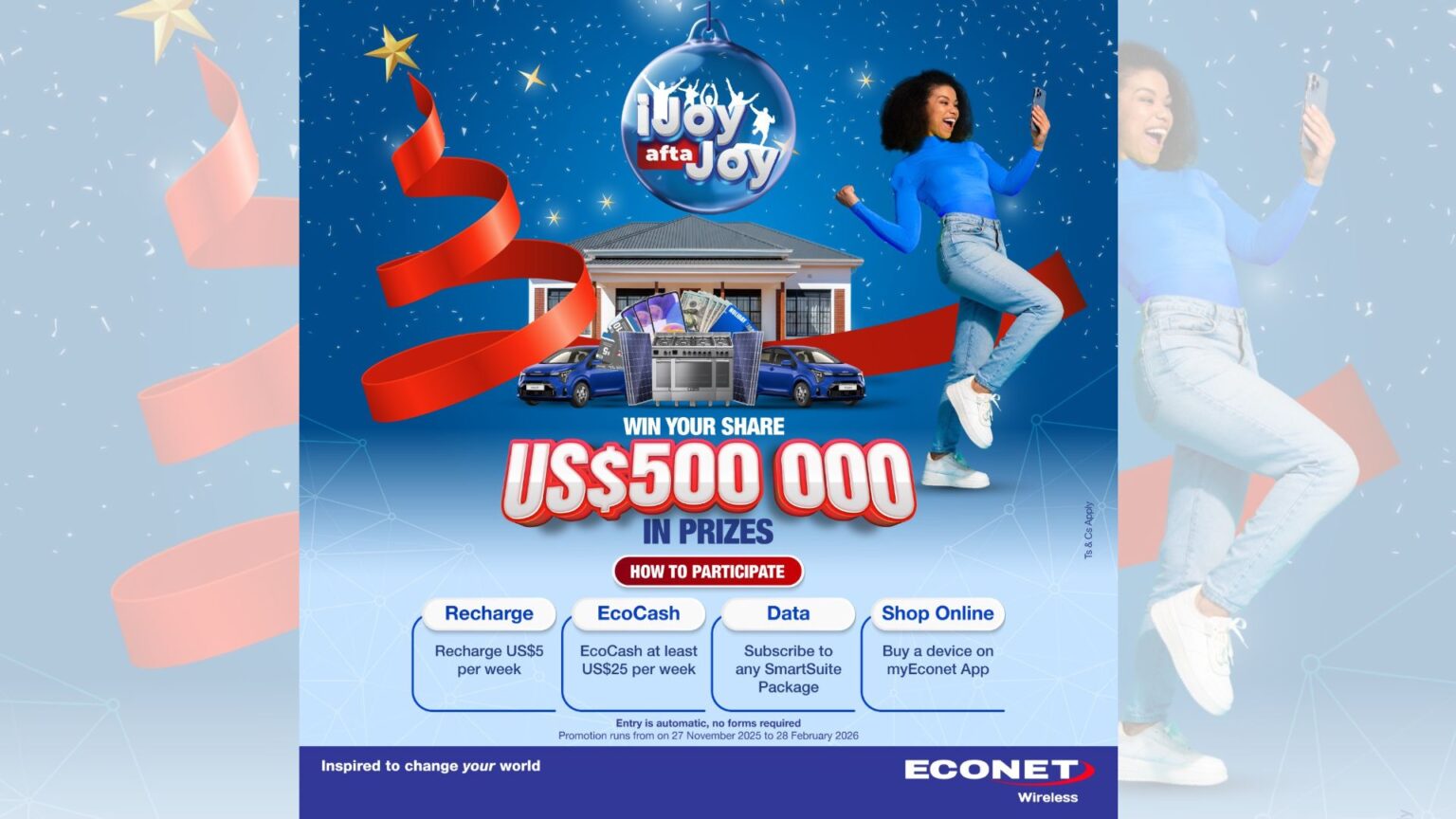 Econet unveils 2025 Xmas promotion with US$500 000 prizes up for grabs