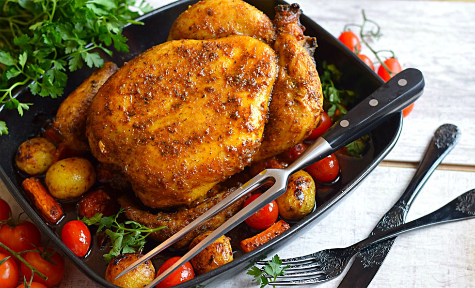 Sunday roasted whole chicken dinner