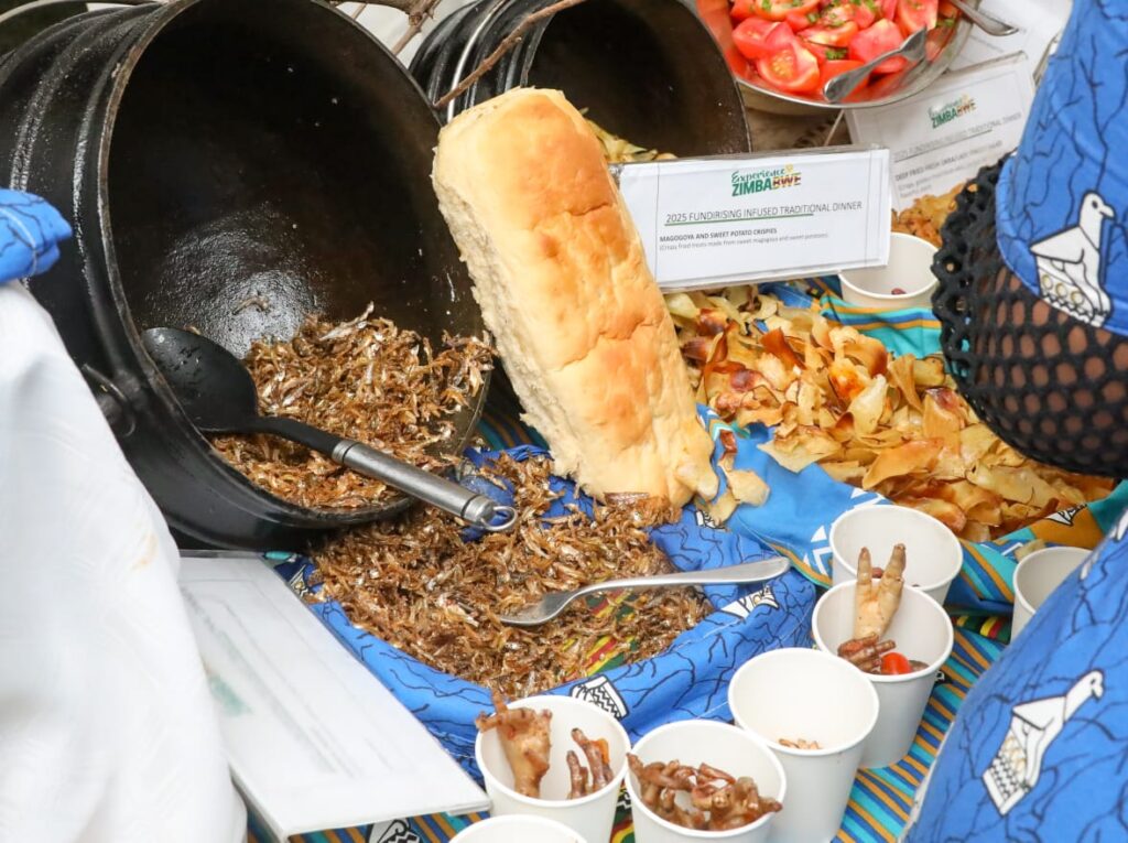Some of the traditional foods which include kapenta or matemba during the Cultural Gastronomic Dinner at State House in Harare on Friday night