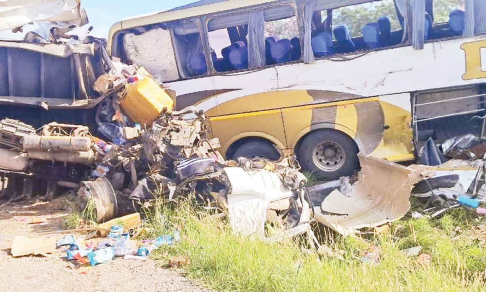 Two dead, six injured in Zim bus, truck crash