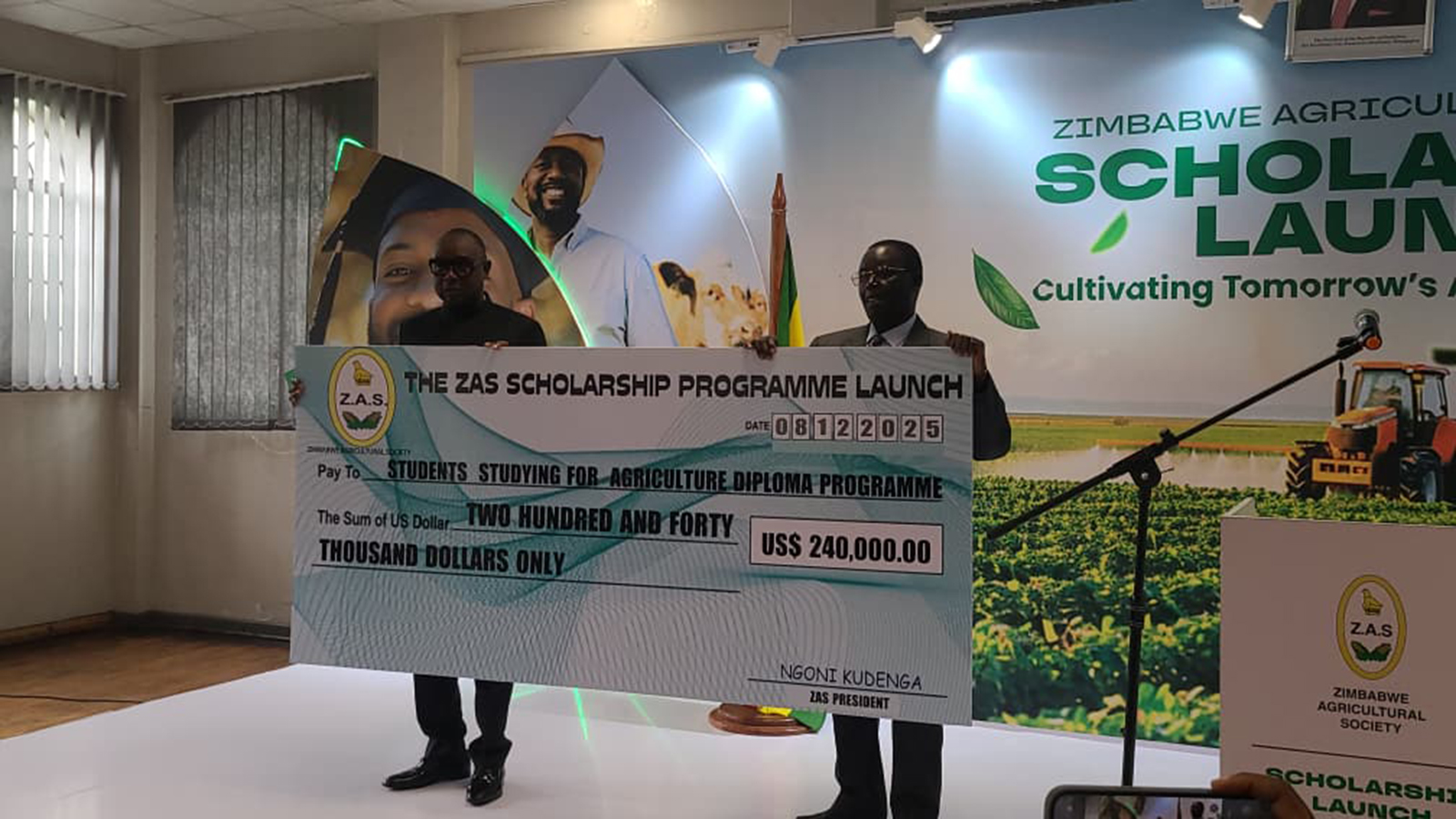 ZAS rolls out US$240 000 scholarship for 45 agriculture students