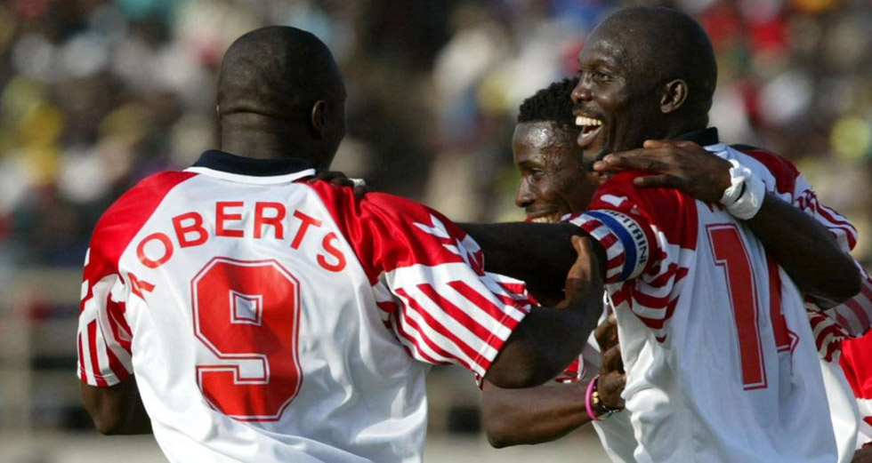 After retiring from football, George Weah (right) went on to serve as President of Liberia between 2018 and 2024