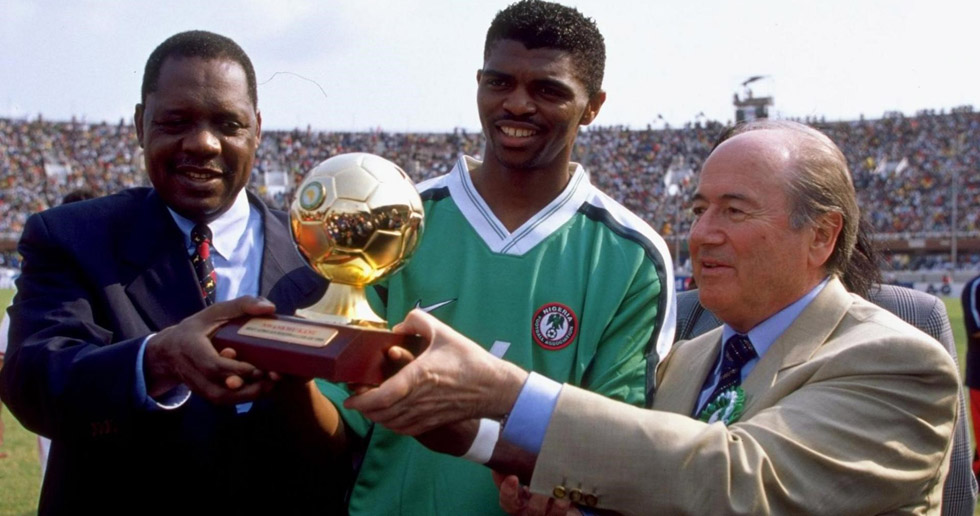 Kanu received his 1999 African Footballer of the Year trophy at Afcon 2000, but would experience heartbreak in the final that year