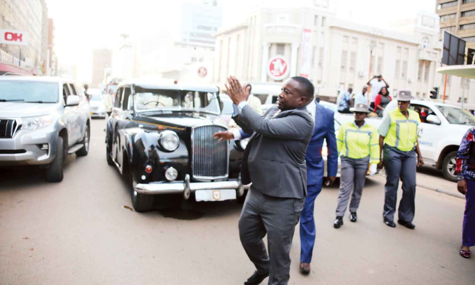 Christmas lights illuminate Harare